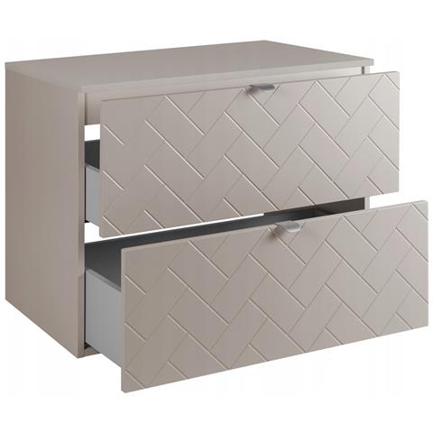 | Mobiletto 80 cm - Beige Mat - Mobili bagno - Mobili bagno - Mobiletti - Piano di lavoro Beige - Foto 2
