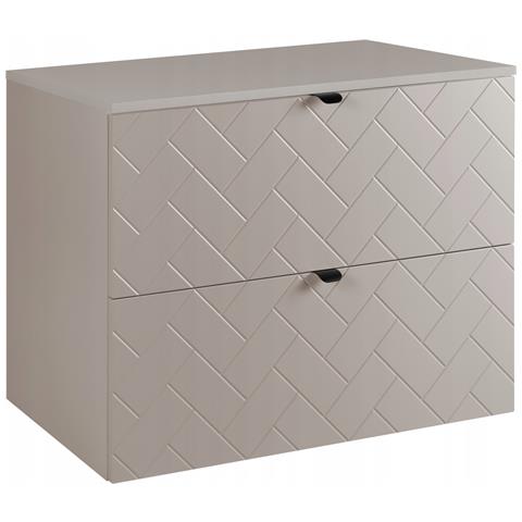 | Mobiletto 80 cm - Beige Mat - Mobili bagno - Mobili bagno - Mobiletti - Piano di lavoro Beige - Foto 1