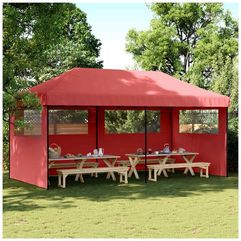 Tenda Party Borgogna 292 x 580 x 315 cm Tessuto Oxford - Foto 2
