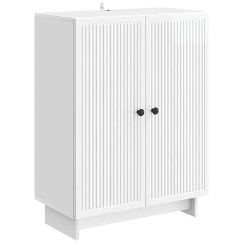 Credenza Bianco Lucido 66 x 34,5 x 90 cm Legno ingegnerizzato - Foto 1