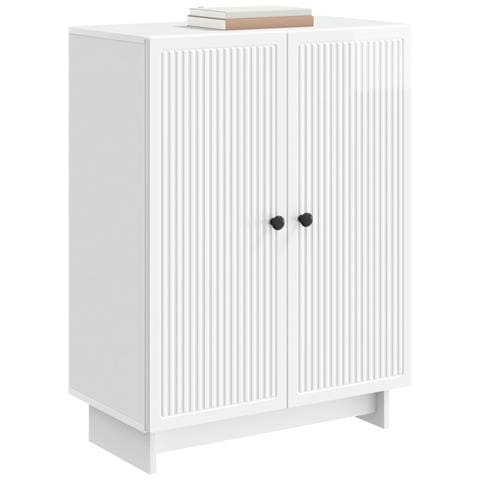 Credenza Bianco Lucido 66 x 34,5 x 90 cm Legno ingegnerizzato - Foto 2