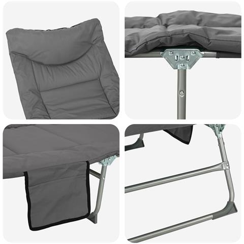 Lettino prendisole pieghevole con cuscino 2 pcs Antracite - Foto 9