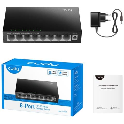 FS108 switch di rete Non gestito Fast Ethernet (10/100) Nero - Foto 3