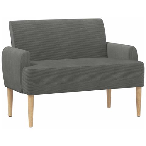 Loveseat con bottoni imbottiti Grigio Scuro 116 x 67 x 81 cm - Foto 1
