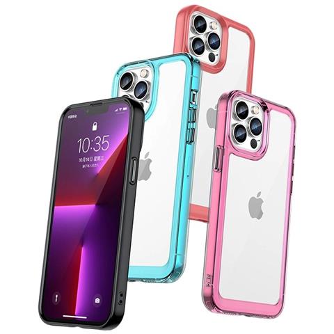 Custodia Outer Space Per Iphone 12 Pro Max Con Cover Rigida E Cornice Gel, Colore Blu. - Foto 1