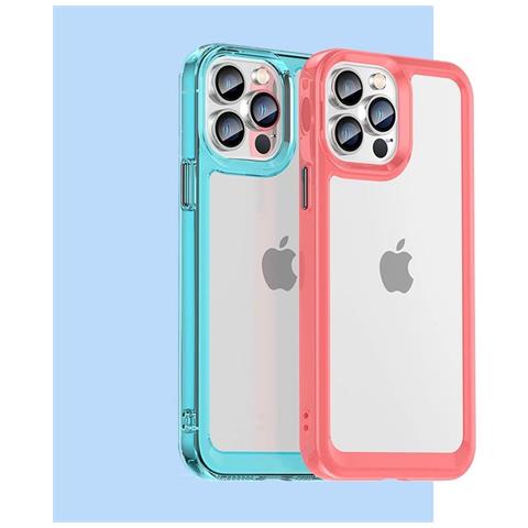 Custodia Outer Space Per Iphone 12 Pro Max Con Cover Rigida E Cornice Gel, Colore Blu. - Foto 2