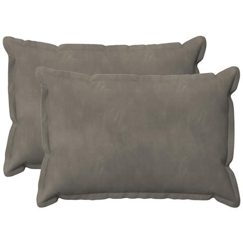 Cuscino con cuscino HOUTEN 2 pz Grigio Chiaro Velluto - Foto 1