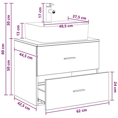 Set di mobili per il bagno Rovere Artigianale - Foto 2