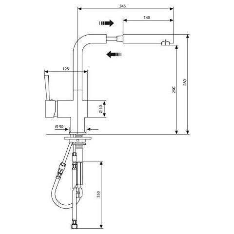 Miscelatore Cucina Gamma 8483 001 Monocomando con Doccetta Colore Cromato - Foto 3