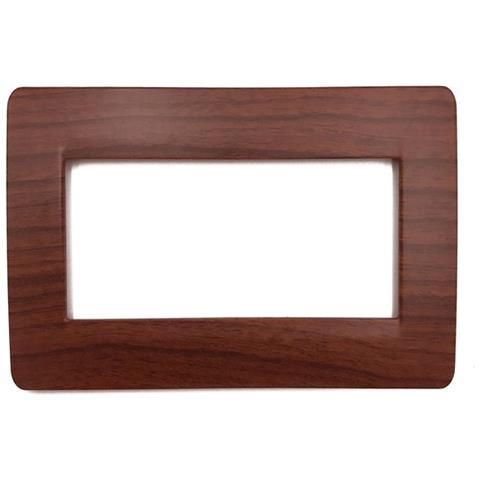 1 Placca Muro 4 Posti Moduli Legno Radica Compatibile Tipo Bticino Matix - Foto 1