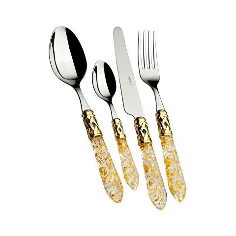 Posate Aladdin, Set 24 Pz. Scatola Compact - Oro Golden - Foto 1