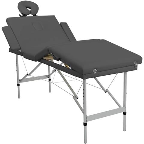 Lettino Da Massaggio 4 Zone Telaio Alluminio Antracite 186x68cm - Foto 1