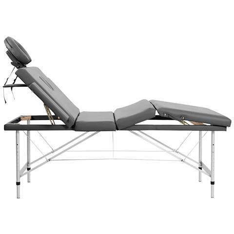 Lettino Da Massaggio 4 Zone Telaio Alluminio Antracite 186x68cm - Foto 9