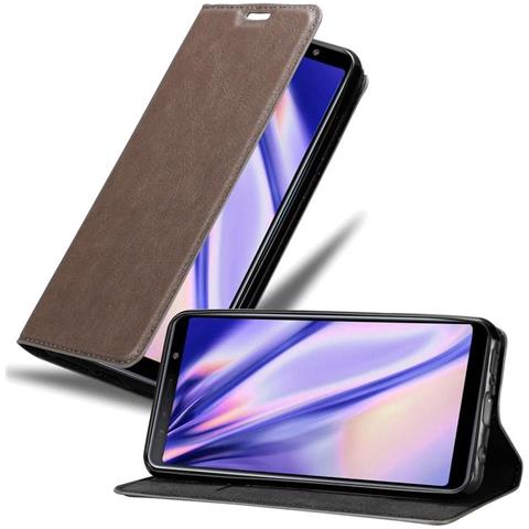 Custodia Compatibile Con Samsung Galaxy A7 2018 In Bruno Caffè - Coperchio Protettiva Con Chiusura Magnetica, Funzione Stand E Tasca Per Le Carte - Foto 1