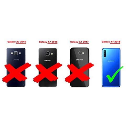 Custodia Compatibile Con Samsung Galaxy A7 2018 In Bruno Caffè - Coperchio Protettiva Con Chiusura Magnetica, Funzione Stand E Tasca Per Le Carte - Foto 8