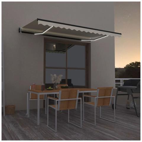 Tenda Automatica con Sensore Vento e LED 450x300 cm Crema - Foto 9