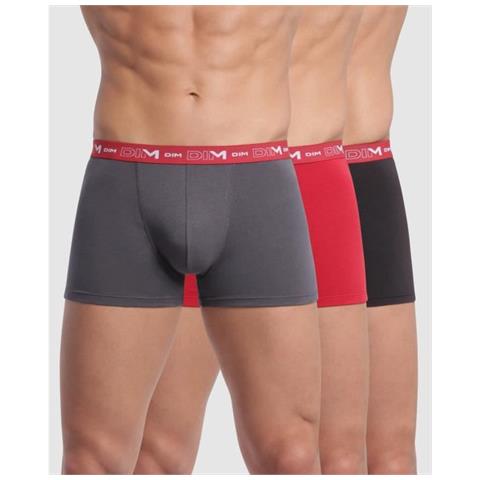 Boxer In Cotone Elasticizzato X3 Piombo Grigio / Rosso Chili / Nero - Foto 1