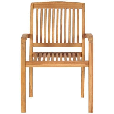 Sedie da Giardino Impilabili 8 pz con Cuscini Massello di Teak - Foto 2