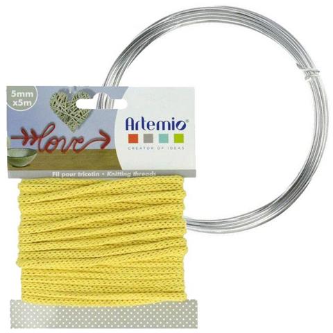 Filato Per Maglieria Giallo 5 Mm X 5 M + Filo Di Alluminio - Foto 1