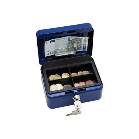 Cassetta per Monete e Banconote Acciaio Blu - Foto 1