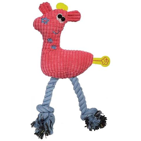 HTN Giocattoli Striduli Di Peluche Per Cani Con Corde Giocattoli Interattivi Da Masticare Per Cani Simpatici Giocattoli Morbidi Per Animali Domestici (rosa Rossa)