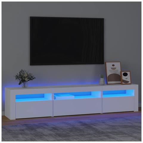 Mobile Porta TV con Luci LED Bianco 195x35x40 cm - Foto 12