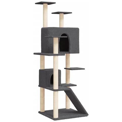 Albero Per Gatti Con Tiragraffi In Sisal Grigio Scuro 153 Cm - Foto 1