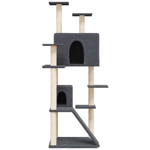 Albero Per Gatti Con Tiragraffi In Sisal Grigio Scuro 153 Cm - Foto 2