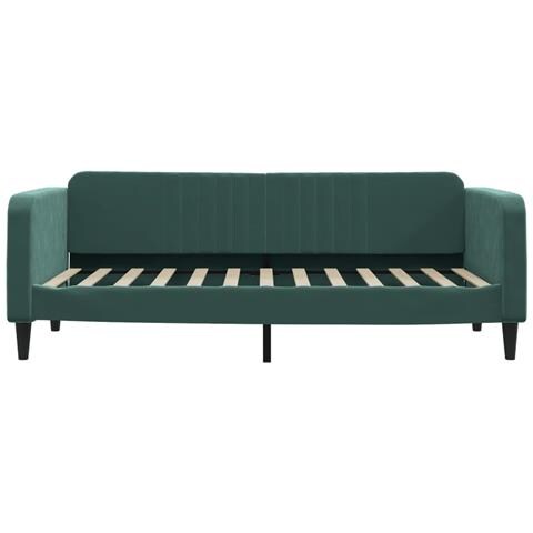 Divano Letto Con Materasso Verde Scuro 90x200 Cm In Velluto - Foto 2