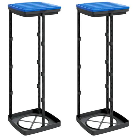 Porta Sacchi Spazzatura 2 Pz Nero E Blu 120 L In Pp - Foto 1