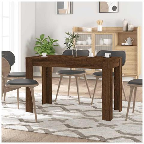 Tavolo Da Pranzo Rovere Marrone 120x60x76 Cm Legno Multistrato - Foto 8