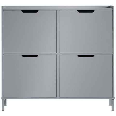 Scarpiera Con 4 Scomparti, Colore Grigio. Dimensioni: 100 X 19 X 91 Cm Fsr100-hg - Foto 1