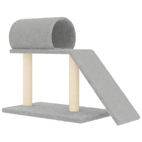 Pali Tiragraffi Gatti Tunnel E Scaletta Grigio Chiaro 55,5 Cm - Foto 1
