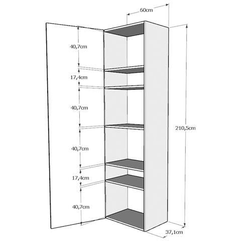 Base Colonna A Terra L.60 H.210,3 P.39,2 Sx-dx Quercia Natura - Foto 4