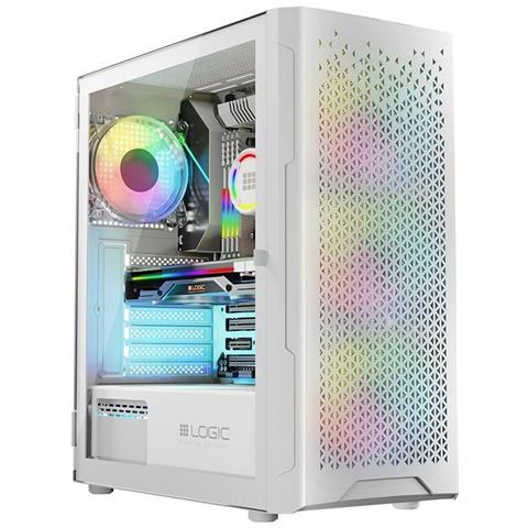 Case Computer Desktop Atx Aramis Argb Bianco - Foto 1