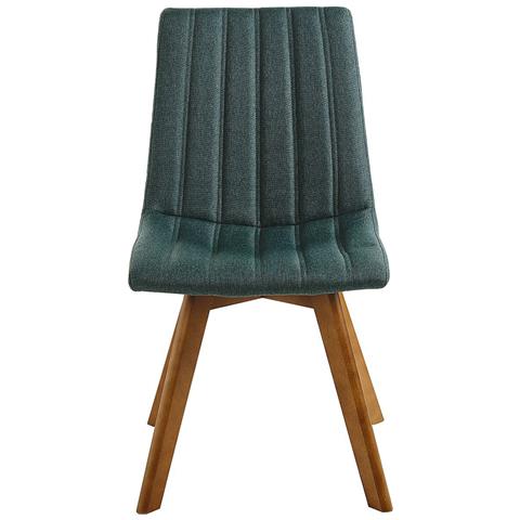 Set Di 2 Sedie Da Pranzo Tessuto Verde Scuro Calgary - Foto 2