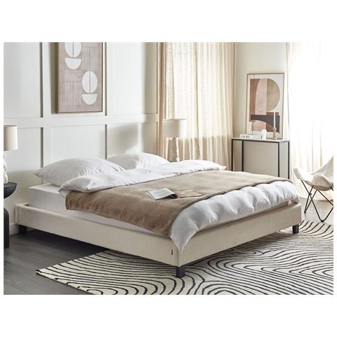 Letto Senza Testata Bouclé Roanne 180 X 200 Cm Beige Chiaro - Foto 1