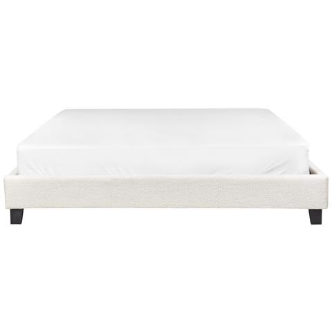 Letto Senza Testata Bouclé Roanne 180 X 200 Cm Beige Chiaro - Foto 8