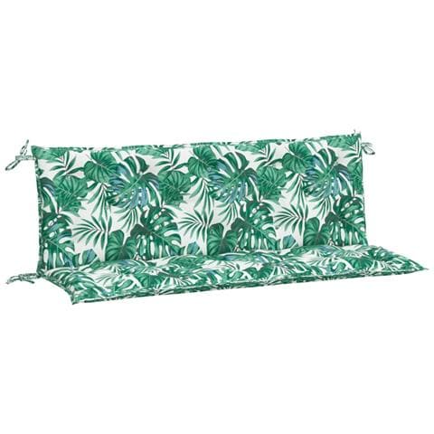 Cuscini Panca Giardino 2 Pz A Foglie 150x50x7 Cm Tessuto Oxford - Foto 2