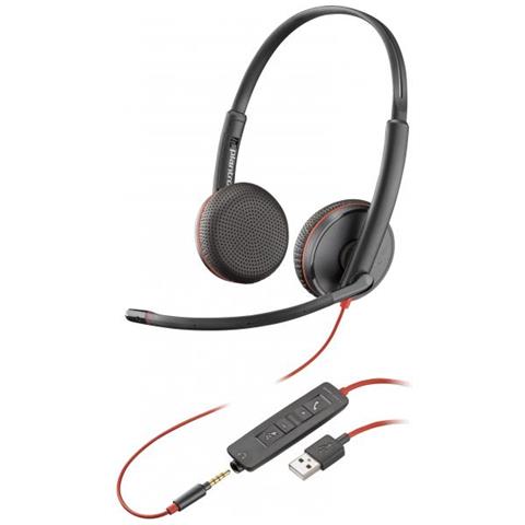 Poly Blackwire C3225 Top Auricolare Cablato A Padiglione Ufficio Nero - Foto 1