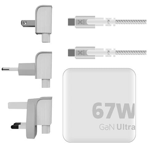 Caricatore Da Viaggio Gan Ultra 67w 2x Usb-c Power Delivery + Cavo 2m, Bianco - Foto 5