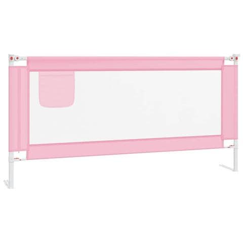 Sponda Letto di Sicurezza per Bambini Rosa 190x25 cm Tessuto - Foto 2