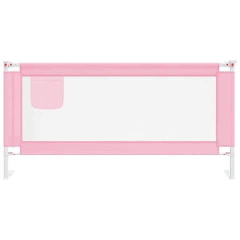 Sponda Letto di Sicurezza per Bambini Rosa 190x25 cm Tessuto - Foto 3
