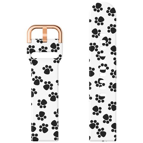 Cinturino Per Orologio In Silicone Per Samsung Galaxy Watch Paw Prints On White Background 22 Mm - Foto 1