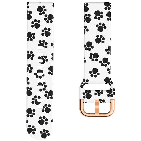 Cinturino Per Orologio In Silicone Per Samsung Galaxy Watch Paw Prints On White Background 22 Mm - Foto 2