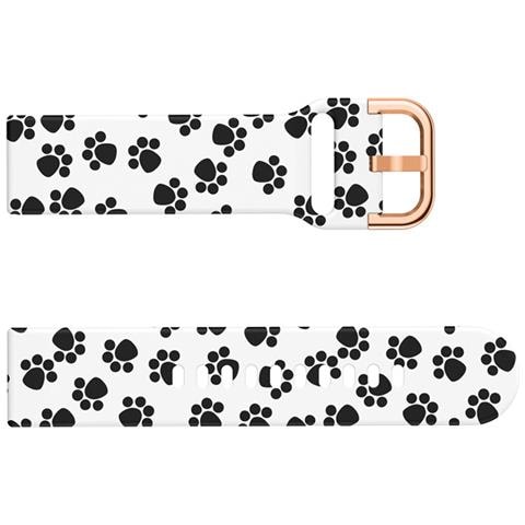 Cinturino Per Orologio In Silicone Per Samsung Galaxy Watch Paw Prints On White Background 22 Mm - Foto 3