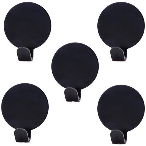 Confezione Da 5 Ganci Adesivi, Ganci Da Parete Rotondi Black - Foto 1