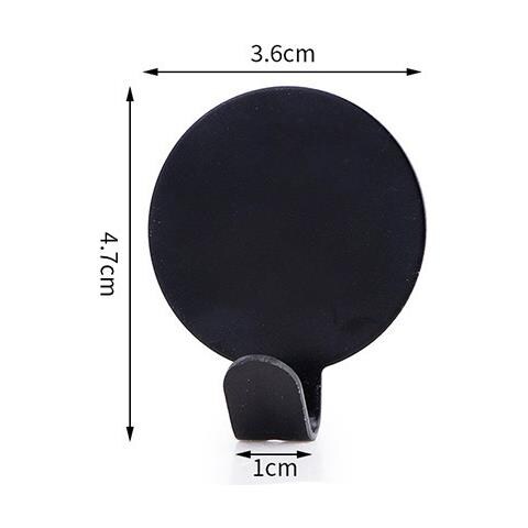 Confezione Da 5 Ganci Adesivi, Ganci Da Parete Rotondi Black - Foto 2