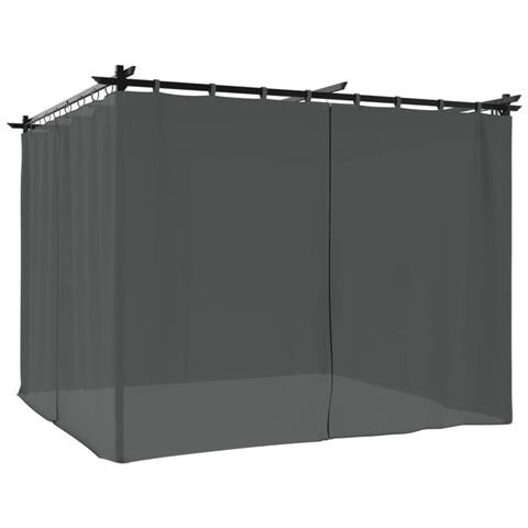 Gazebo Con Tende Antracite 3x3 M In Acciaio - Foto 2