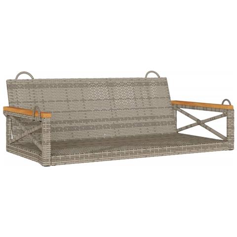 Panchina Dondolo Grigia 109x62x40 cm in Polyrattan - Foto 1